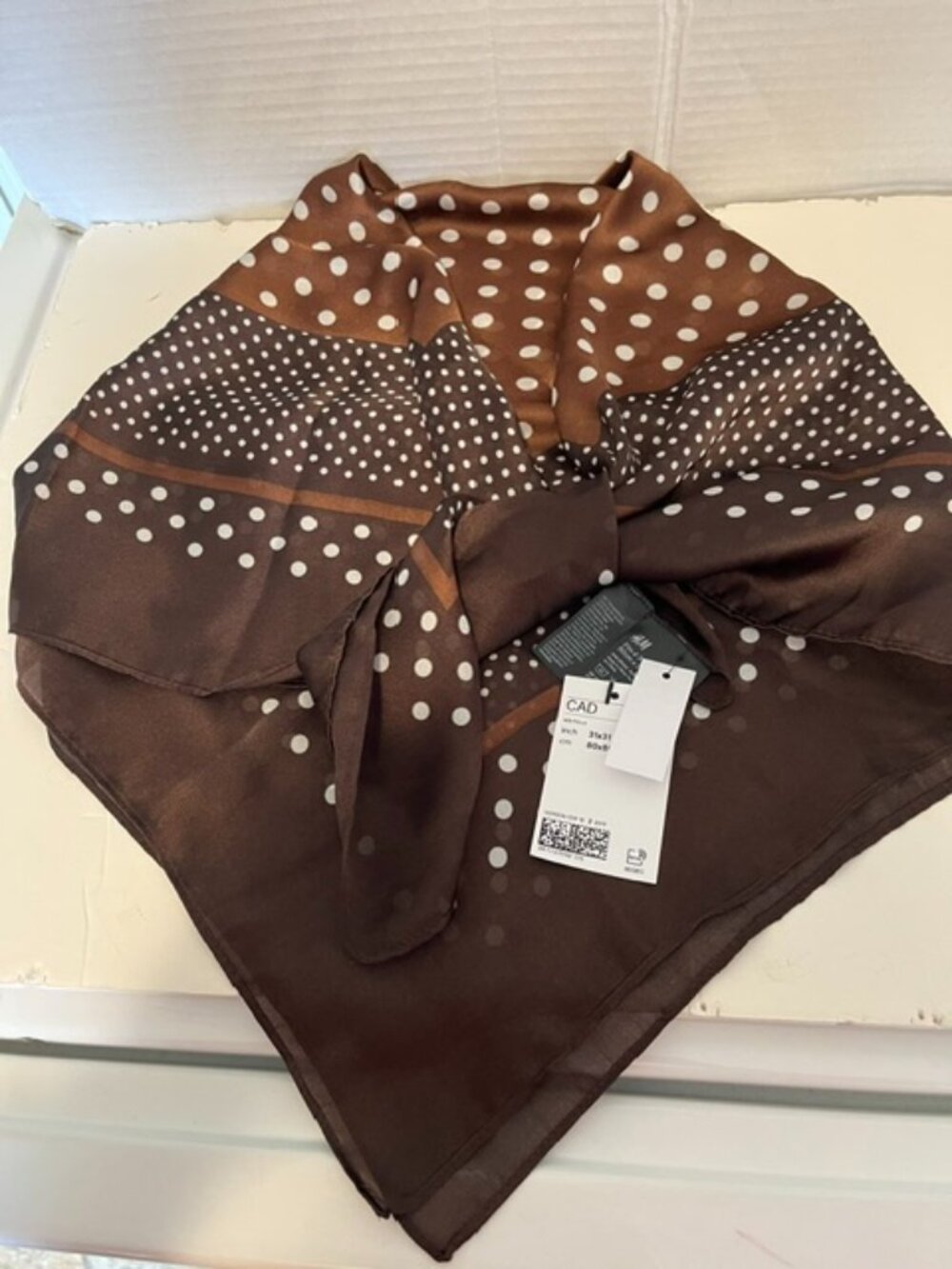 H&M brown polka dot scarf.